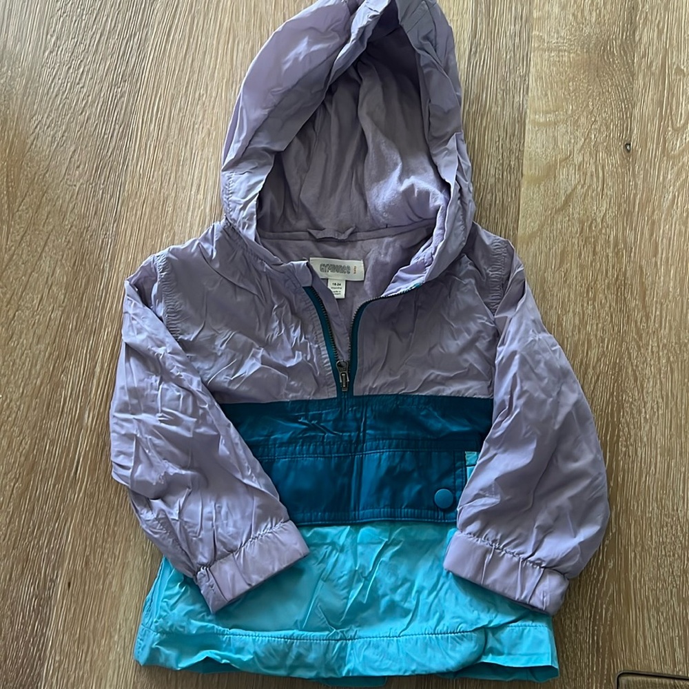 Packable, Lined Half Zip Gymboree Wind Breaker/Rain Jacket. 18-24 mo.